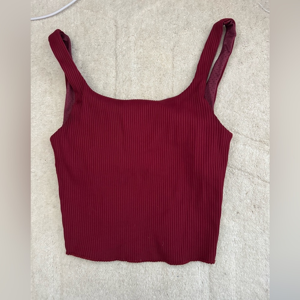 Carbon 38 Women's Ribbed Red Activewear Tank Top